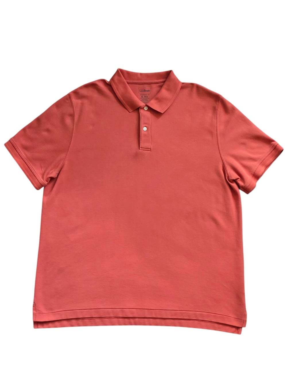 L.L. Bean XL Premium Double L Burnt Orange Rust Classic Polo Shirt Extra Large